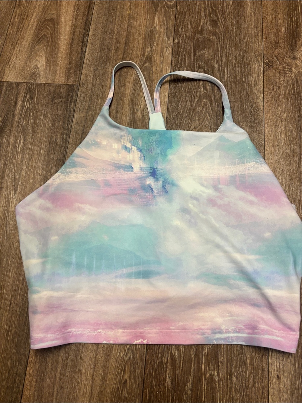 Old Navy Pastel Blue Pink Lavender High Neck Crop Tank
